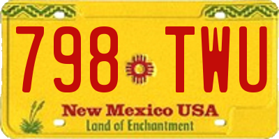 NM license plate 798TWU