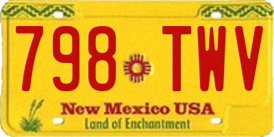 NM license plate 798TWV