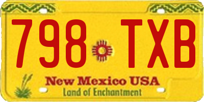 NM license plate 798TXB