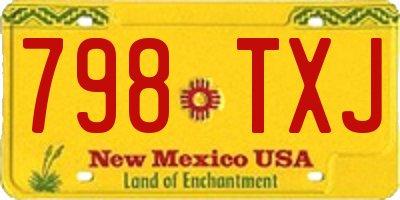 NM license plate 798TXJ