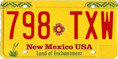 NM license plate 798TXW