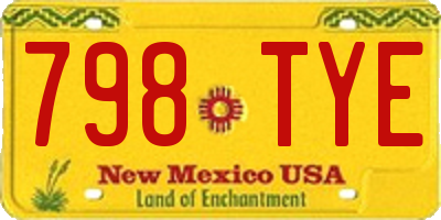 NM license plate 798TYE