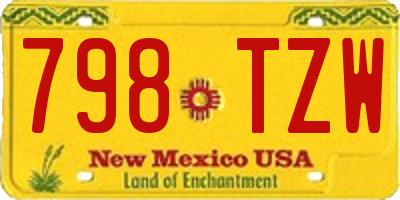 NM license plate 798TZW