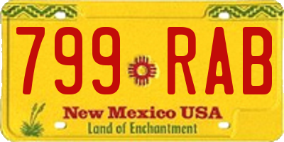 NM license plate 799RAB