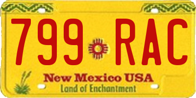 NM license plate 799RAC