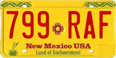 NM license plate 799RAF