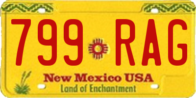 NM license plate 799RAG