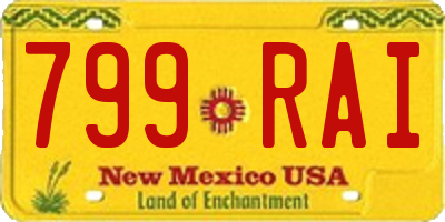 NM license plate 799RAI