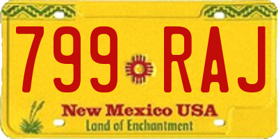 NM license plate 799RAJ