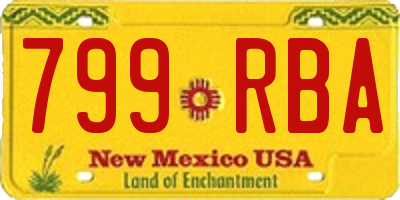 NM license plate 799RBA