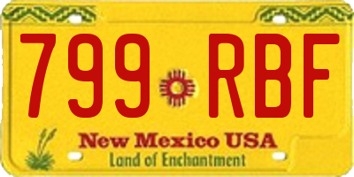 NM license plate 799RBF