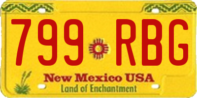 NM license plate 799RBG