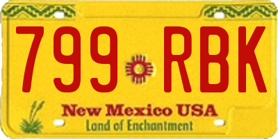 NM license plate 799RBK
