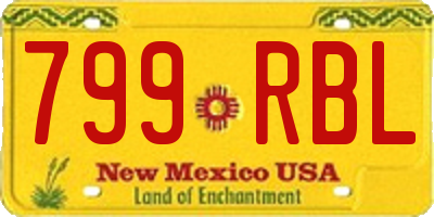 NM license plate 799RBL