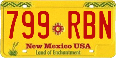 NM license plate 799RBN