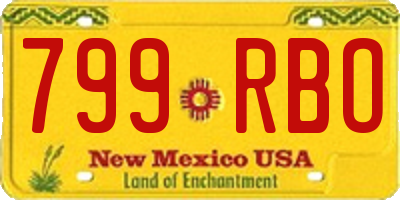 NM license plate 799RBO