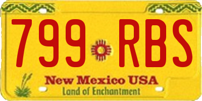 NM license plate 799RBS