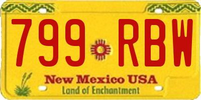 NM license plate 799RBW