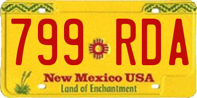 NM license plate 799RDA
