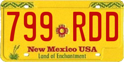 NM license plate 799RDD