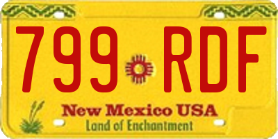 NM license plate 799RDF