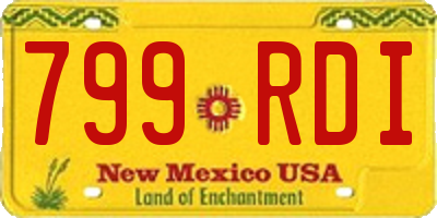 NM license plate 799RDI