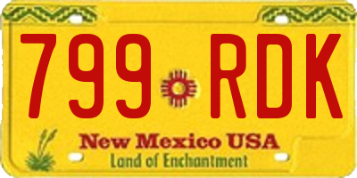 NM license plate 799RDK