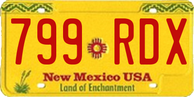 NM license plate 799RDX