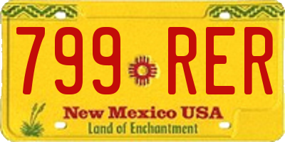 NM license plate 799RER