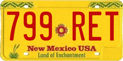 NM license plate 799RET