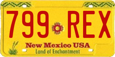 NM license plate 799REX