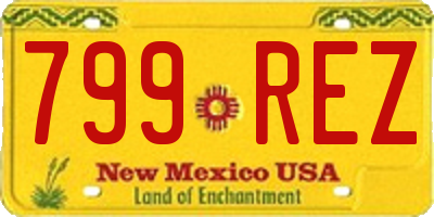 NM license plate 799REZ
