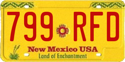 NM license plate 799RFD
