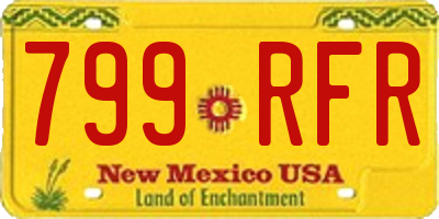 NM license plate 799RFR