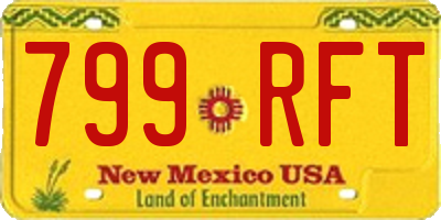 NM license plate 799RFT
