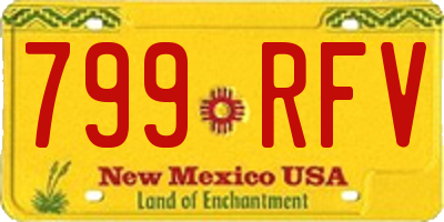 NM license plate 799RFV