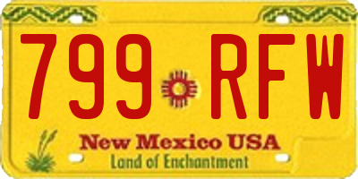 NM license plate 799RFW