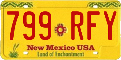 NM license plate 799RFY