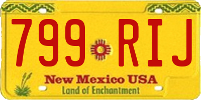 NM license plate 799RIJ