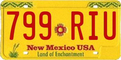 NM license plate 799RIU