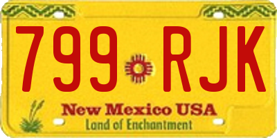 NM license plate 799RJK