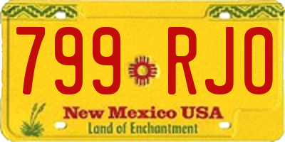 NM license plate 799RJO