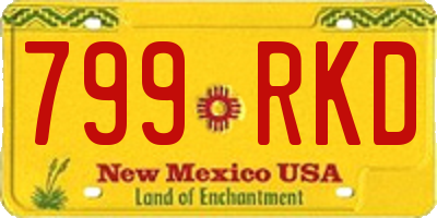 NM license plate 799RKD