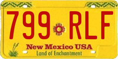 NM license plate 799RLF