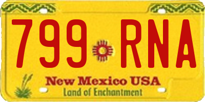 NM license plate 799RNA