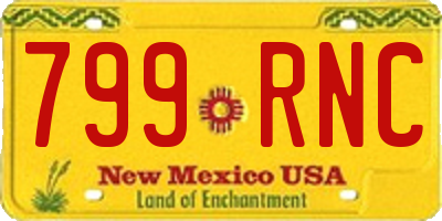 NM license plate 799RNC