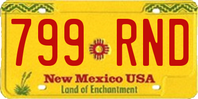 NM license plate 799RND
