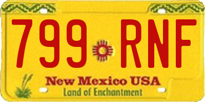 NM license plate 799RNF