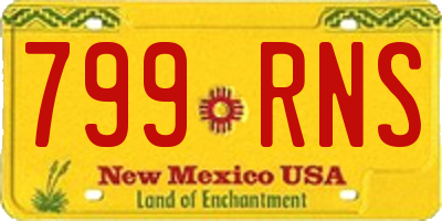 NM license plate 799RNS