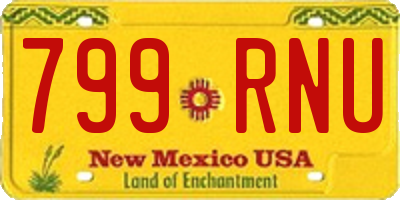 NM license plate 799RNU